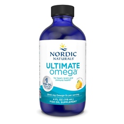Nordic Naturals Ultimate Omega Liquid, Lemon Flavor - 4 oz - 2840 mg Omega-3 - High-Potency Fish Oil Supplement met EPA & DHA - Promoot Brain & Heart Health - Non-GMO - 24 Servers