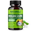 NATURELO Magnesium Glycinate Chelate Complex - 200 mg Magnesium met biologische groenten ter ondersteuning van slaap, rust, spierkramp en stress - Glutenvrij, niet GGO - 120 capsules