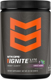 MTN OPS Ignite Lite Energy Drink Powder Glutenvrije Nitric Oxide Supplement Drink Mix, L Arginine, L Citrulline, Cafeïne en Nootropic Sugar Free Drink Mix, 45 porties, Bosbessen