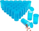 Juvale 30 Pack Lege Pop-Top pillen flessen - 19 Dram capaciteit - Blue Plastic - Caps for Easy Access - Medicine Containers & Vials with Caps - Squeeze-Open Reis Vials