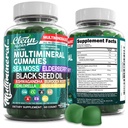 Sea Moss Gummy's klinisch getest - Black Seed Oil Ashwagandha Elderberry Burdock wortel Chlorella Manuka honing - Vegan Ierse Zee Mos Gummy Vitaminen voor volwassenen Kids Heren Vrouwen - Green Apple Flavor