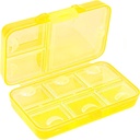 Pillen Organisator, Portable Pill Case, 9 compartimenten Vocht-Proof Travel Pill Case voor Vitaminen, Geneeskunde, Visolie, Supplementen, Pillen Dispenser (Geel)