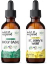 Wild & Organic Holy Basil Tinctuur 2 fl oz & St Johns Wort Tinctuur 2 fl oz