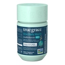 True Grace Men's 40+ One Daily Multivitamine Fermented Minerals, Organic Adaptogens & Paddestoelen Gehele lichaamsbalans Immune, Endurance, Bone & Heart Support Supplement - Non-GMO - 30 Vegan Tablets