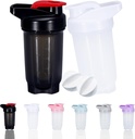 Shaker Bottle Protein Shakes Cup en 10-Ounce/300ML Shaker-Bottle met Whisk Balls, Protein Shakers Bottles Set, Non-BPA plastic (Black+White(2PCS))