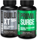Jacked Factory Build XT 50+ Daily Muscle Builder (90 Capsules) PRIMASURGE Testosterone Booster for Men (60 Capsules) for Vitality, Muscle Growth & Energy