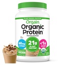 Orgain Organic Vegan Protein Powder, Iced Coffee - 21g Plant Protein, 60mg Cafeïne, Low Net Carb, No Lactose Ingredients, No Added Sugar, Non-GMO, For Shakes & Smoothies, 2.03 lb