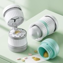 Pillensnijder - Pillensplitter met roestvrij stalen mes voor het snijden van kleine pillen of grote pillen in een derde, Pillensnijder 1/3, Geschikt voor het snijden van vitaminen, tabletten (1-3 grijs)