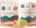 Digestive Enzymes Prebiotic Fiber Supplement Powder Bundle - Daily Gut Health + Magnesium Powder for Deep Sleep, Regularity, Bloating & Constipation Relief - Citrus (37 Servings)