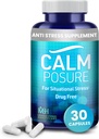 Antistress-supplement - 30 capsules - Kalmerende supplementen voor volwassenen met magnesium en vitamine C - Natuurlijke stress ondersteuning pillen - Kalm Capsules voor vrouwen en mannen - Stress Vitaminen Dagelijks