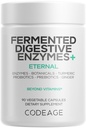 Codeage Fermented Digestive Enzymes Supplement 3-Month Supply - 14 Digestive Enzymes, Probiotics, Prebiotics, Fermented Botanicals, Plant-Based Multi Pancreatic Enzymes - 1 Capsule a Day - 90 Capsules