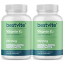 BESTVITE Vitamine K2 100 mcg als MK-7 (240 Vegetarische Capsules)(120x2) - Geen Stearates - Veganistisch - Niet GGO - Glutenvrij