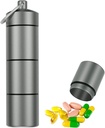 Grote sleutelhanger pil houder, EFFIET 3 Compartiments Metaal pil Fob geval, Reis Geneeskunde Container voor Nood pillen/Vitamine/Visolie / Capsule, waterdicht voor reizen, wandelen, Camping (Matt afgewerkt)