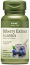 GNC Herbal Plus Bilberry Extract en Luteïne supplement, vegetarisch, ondersteunt oog en visie gezondheid, 60 porties