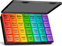 XL Large Weekly pil Organizer 4 keer per dag, 7 dagen pil dozen en Organisator AM PM, Grote Compartiments pil Case, Maandelijks Medication Organizer 28 dagen Dispenser voor visolie