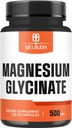 Magnesium Glycinate supplement met 20% gezuiverd - 500mg voor hersenen gezondheid, bot gezondheid, energieproductie, comfortabele Mood & Muscle - 90 Capsules - Het verstrekken van 100mg elementair magnesium