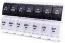 Grote pil dozen en Organisator 2 keer per dag, MOLN HYMY 7 Dag PM Pill Case, 14 Compartments pil Dispenser te houden grote vitamine supplementen visolie (zwart + wit)