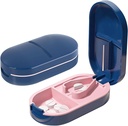 Compacte pilsnijder voor nauwkeurig snijden, pilsnijdersplitter, draagbare pilsplitter voor kleine tabletten, vitamines en dagelijks gebruik (blauw)