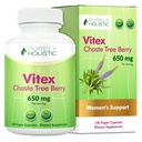 Pure Holistische Chasteberry Vitex Supplement 650mg - 4 maanden levering 120 Vegan Capsules Agnus-Castus Chaste Tree Berry Capsules Ondersteunt normale Hormone Balance voor vrouwen