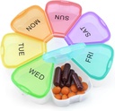 Quacc Cute Weekly Pillen Organisator Reizen 7 Dag Portable Ronde Floral Pillen Case Box Pillen Container Medcine houder voor grote vitamine visolie pil Medicatie supplement opslag - Regenboog