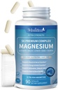 Magnesium Complex Chelated Magnesium Glycinate w/Malate, Taurate& Kruidenextracten voor ondersteuning Slaap, Spier, Cortisol & Hartgezondheid, Glutenvrij, Veganistisch, Niet GGO, Hoge Absorptie, 90 Capsules