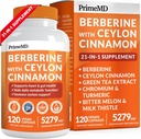 21-in-1 Berberinesupplement met Ceylon Cinnamon - Berberine 1500 mg met Chroom, Bitter Melon en Green Tea Extract - Berberine 5X voor Weight Management & Metabolisme Ondersteuning met 5279 mg (120 ct)