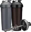[2-Pack] 28-once Shaker Bottle Bleekmiddel Proteine Shaker Bottle met Actie-Rod Wire Mixer 