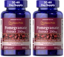 Puritan's Pride Granaatappel Extract, 250 Mg, 120 Telling (pakket van 2)