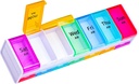 White Extra Large pil Organizer 2 keer per dag, XXL Pill Box 7 Dag, Big Weekly Pill Box Organizer, Enorme PM Pill Case, Giant Daily Pill Container met 14 XL Compartiment voor alle Meds(Dubbel-Sided)