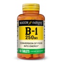 MASON NATUURLIJKE Vitamine B,1 Thiamine 250 mg, 100 Day Supply Dietary Supplement, Easy,to, Swallow Tablets, Support Energy Production & Healthy Metabolisme