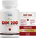 DIM Supplement voor vrouwen en mannen, DIM 200mg Oral Supplement Hormonale Balance, Hormone Balance voor vrouwen en mannen, Diindolylmethaan Glutenvrije Vegetarische Twist Capsules (60 Caps - 2-maands levering)