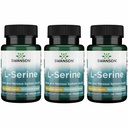 Swanson Ajipure L-Serine - Aminozuursupplement ter ondersteuning van hersengezondheid en zenuwstelselfunctie - natuurlijke formule ter bevordering van cognitieve functie - (60 Veggie Capsules, 500mg Each) (3 Pack)
