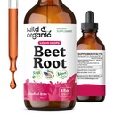 Wild & Organic Beet Root Extract Drops - 8000 mg vers bietenextract Equivalent - Extract 20:1 - vloeibare rode bietensupplementen - 400 mg per portie - veganistisch, alcohol & suikervrije - 4 fl oz