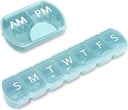 2 Pack (Weekly & Daily), 2 Times a Day (AM/PM) + 7-dagen pil Organizer, Vitamine Planner, Grote Capaciteit pil Box Set, Reis pil geval voor Medicatie/Vitaminen/Visolie/Suplements, Blauw