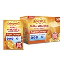 Emergen-C 1000mg vitamine C poeder voor dagelijkse Immune ondersteuning Cafeïnevrije vitamine C supplementen met zink en Mangaan, B Vitaminen en Elektrolyten, Super Oranje smaak - 30 Tellen