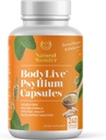 BodyLive Psyllium Husk Fiber Capsule Non-GMO 725mg, 240 Capsules (1450mg/serving, 120 Servings) Supplement voor Colon Cleanse, Regularity, Gezonde spijsvertering, Prebiotica, Laxative, Heart Health