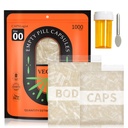 00 Capsules 1000 Tellen, Lege Pill Capsules, Vegan Capsules Lege, Gel Capsules Maat 00 met Lepels en Medicine Fles voor Capsulevulling, Plantaardige Capsules Lege, Clear