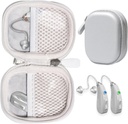 CaseSack Case for Hearing Aids compatible with EarCentic EasyCharge Rechargeable Hearing Aids also for Otofonix Elite/Encore, Banglijian, Britzgo, My Tone, LIGINN, Blaids, Lexie, Tweak (Silver)