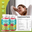 Verpakking Magnesium Glycinate Gummy's voor volwassenen en kinderen, Best Magnesium Supplement Gummy voor slaap, stress & spierverlichting & nerve gezondheid, 60 Counts Kalm Gummies