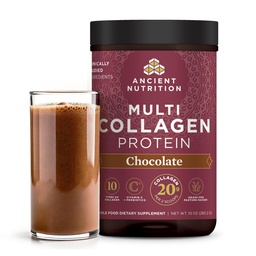 Oude Voeding Collageen Peptides Poeder, Multi Collageen Proteïne, Vrouwen & Mannen, Vitamine C, Probiotica, Gehydrolyseerde Collageen, Ondersteunt huid, gewrichten, Gut Health, Chocolade, 24 Serven