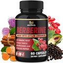 Berberine met Ceylon Cinnamon, Kurkuma, Melkdistel, Artichoke, Black Pepper - 60 Count - Pack of 1