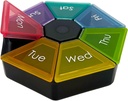 EZY DOSE Weekly Pillen Organizer en Planner, Travel Pill Planner, 7-sided, Rainbow Colors
