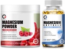 Magnesium Glycinate 400mg Softgels & 680mg Magnesium Glycinate Complex Powder for Calm, Night & Muscle Support - Veganistan, Non GMO