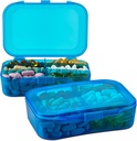 Pillen Organizer Case - (Pack of 2) Portable 6 Compartiment Dagelijkse Reis Geneeskunde Herinnering Box voor uw pillen, medicijnen, supplementen, vitamines en visolie, blauw