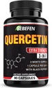 BEBEFEN Quercetine Capsules - 7050mg Formula Pillen met Black Pepper Extract - 90 Capsules Quercetine Pillen voor ondersteuning Immune Health & Cardiovasculaire Gezondheid - 3 maanden Levering