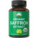 Saffron Supplements - USDA Organic Saffron Extract Capsules for Women, Men, and Kids. with Organic Prebiotic Fiber Instead of Filler. Pure and Natural for Mood, Brain, Focus, Cravings, PMS