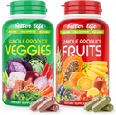 Dowslept Fruit en Veggies Supplement/Capsules -100% Hele natuurlijke vitamines Supplementen- Balance Energieniveaus voor vrouwen Mannen 90 Fruit Capsules, 90 Veggie Capsules