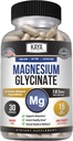 Kaya Naturals Magnesium Glycinate 183mg per caps, gecheleerd voor maximale absorptie, non-GMO, NO Gluten Dairy & soja, ondersteunt spier- en hartgezondheid 30 Tel.