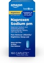 Basic Care All Night Pain Relief PM, Naproxen Natrium, 220 mg/difenhydraminehydrochloride, 25 mg Tabletten, Pain Reliver/Nighttime Sleep-Aid, 160 Tel.