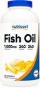 Nutricost Visolie Omega 3 Softgels met EPA & DHA (1000mg Visolie, 560mg Omega-3), 240 Softgels, Non-GMO, Glutenvrij.
